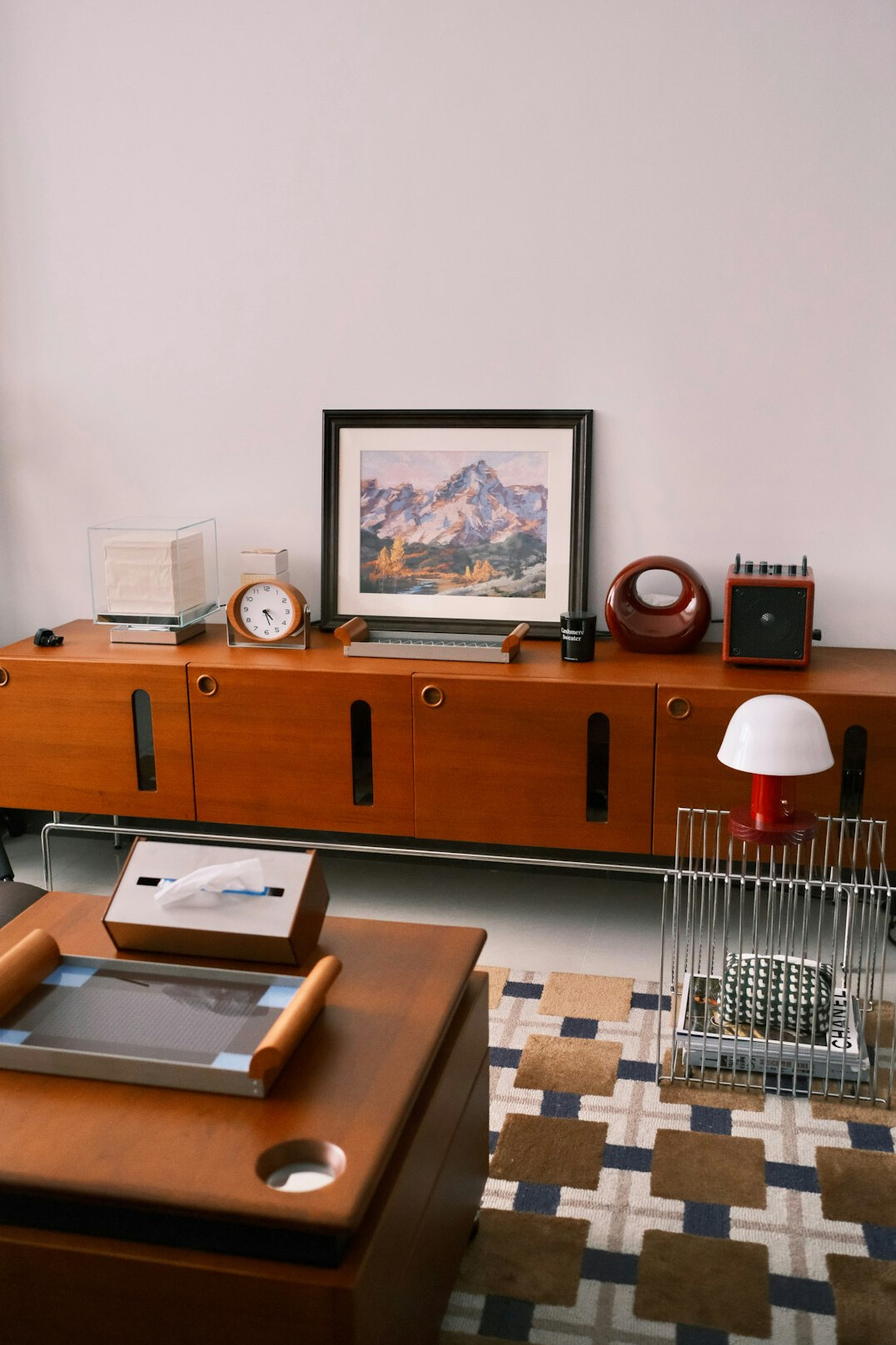 vintage television set in living room